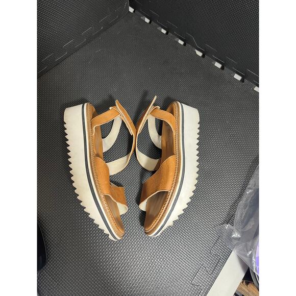 Paul Green Dede Platform Slingback Sandal Brown Tan Leather Womens UK 4.5 US 7 - Picture 4 of 9